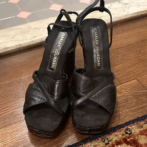 Charles Jourdan Black Platform Sandals